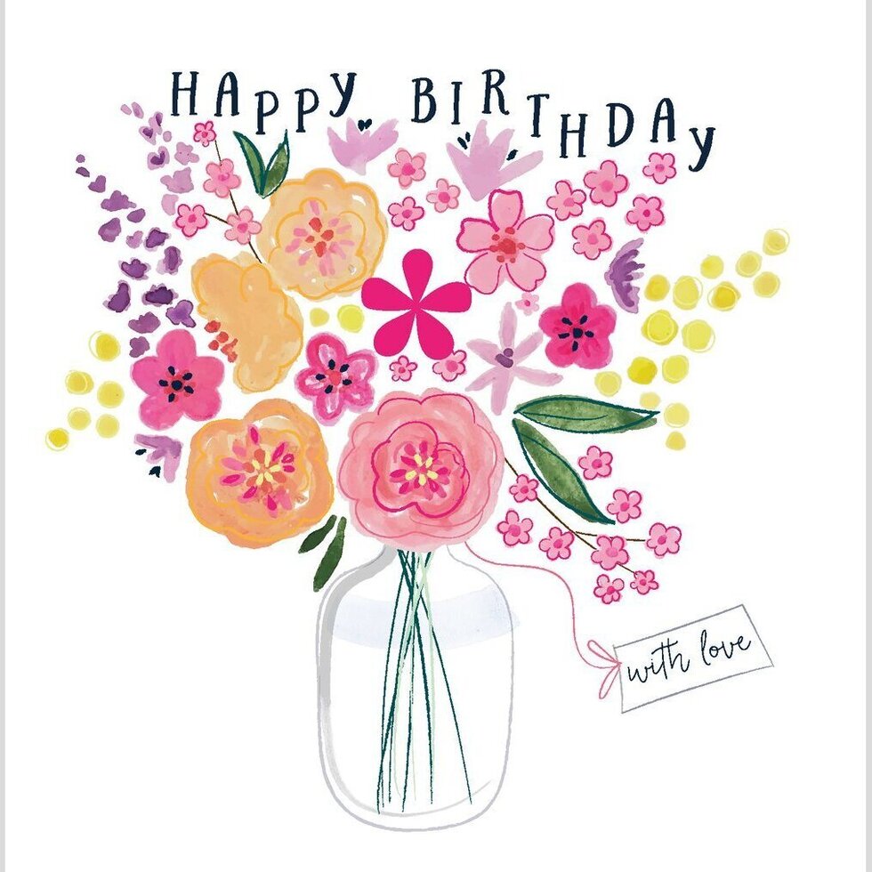 Happy Birthday! Beautiful Bouquet of Flowers in Gift Box Stock Image -  Image of background, paper: 224907227